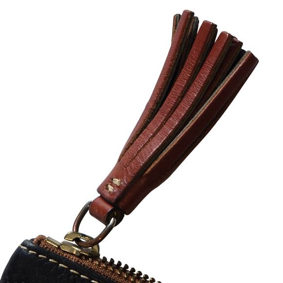 Dooney & Bourke Black Pebble Grain Leather Foldover Zip Crossbody - Picture 8 of 14